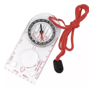 Bússola Mapa Portátil com Régua de 10cm e Lente de Aumento – Ideal para Camping e Trilha