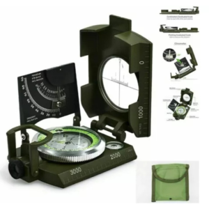 Bússola Militar Tática de Metal Profissional – Com Bolsa e Escalímetro