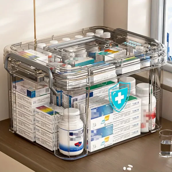 Organizador de Medicamentos à Prova d'Água de Dupla Camada