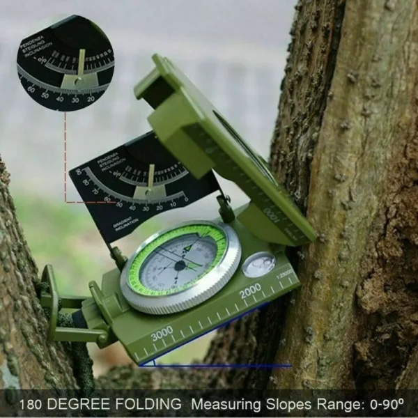 Bússola Militar Tática de Metal Profissional – Com Bolsa e Escalímetro - Imagem 3