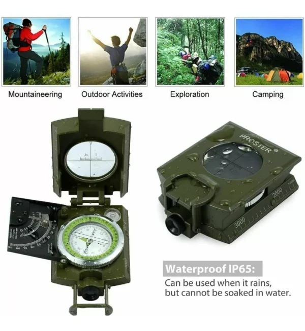 Bússola Militar Tática de Metal Profissional – Com Bolsa e Escalímetro - Imagem 4