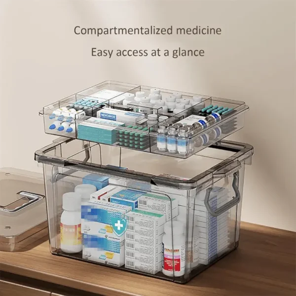 Organizador de Medicamentos à Prova d'Água de Dupla Camada - Imagem 5