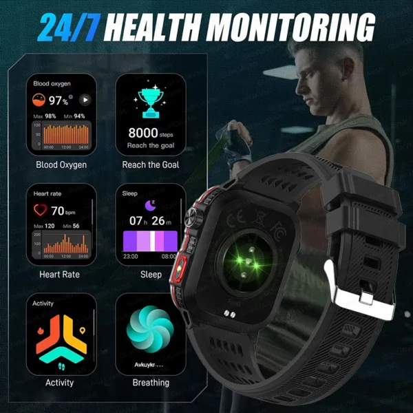 Relógio Inteligente Masculino 2.01” AMOLED - Esportivo e Resistente - Imagem 4