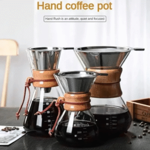 Chaleira de Café de Vidro Manual com Filtro de Aço Inoxidável – JUNBOPRO