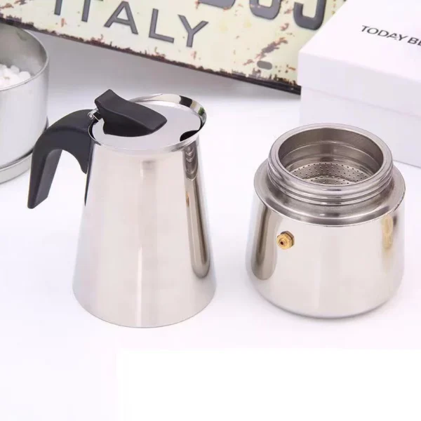 Cafeteira Italiana em Aço Inoxidável para 12 Xícaras - Imagem 4