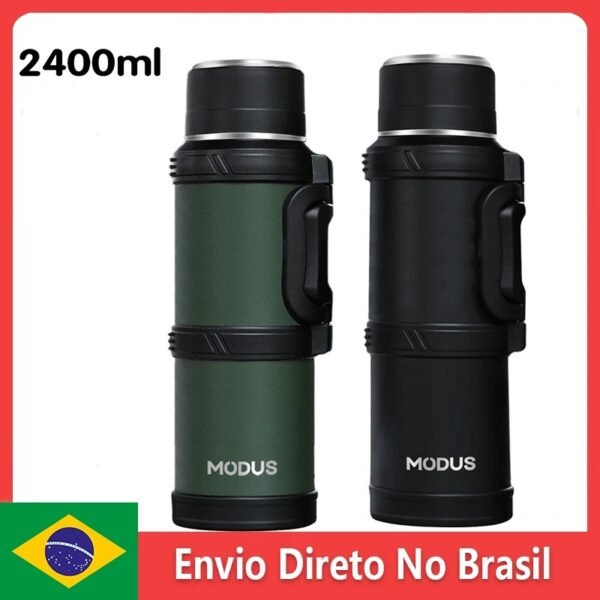 Garrafa Térmica de Água Camada Dupla Vácuo Aço Inoxidável 2.4L – MODUS - Imagem 4