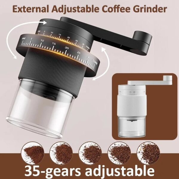 Moedor de Café Manual com 35 Engrenagens Ajustáveis - Imagem 2