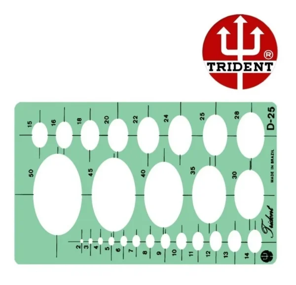 Kit com 2 Gabaritos Técnicos Trident – Elipses D-25 e Símbolos Militares SM-1 - Imagem 4