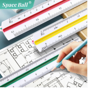 Régua Triangular Multiuso – Escala Técnica 12,5/30cm com Proteção – Angel Mark