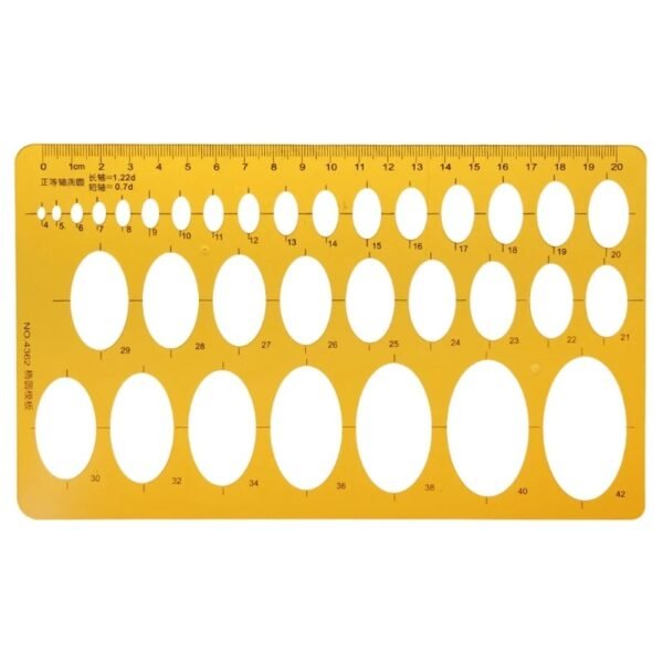 Régua Estêncil Oval de Elipse D5QC – Geometria Técnica Estudantil - Imagem 2