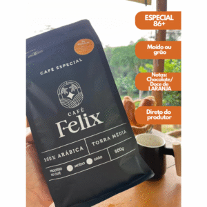Café Especial Félix – 86 Pontos – Chocolate – 500g, 100% Arábica, Moído ou em Grão, Gourmet